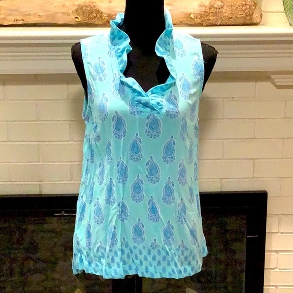 crown & ivy Tops - #37 Crown & Ivy Sz Sm Blue Paisley Sleeveless Top